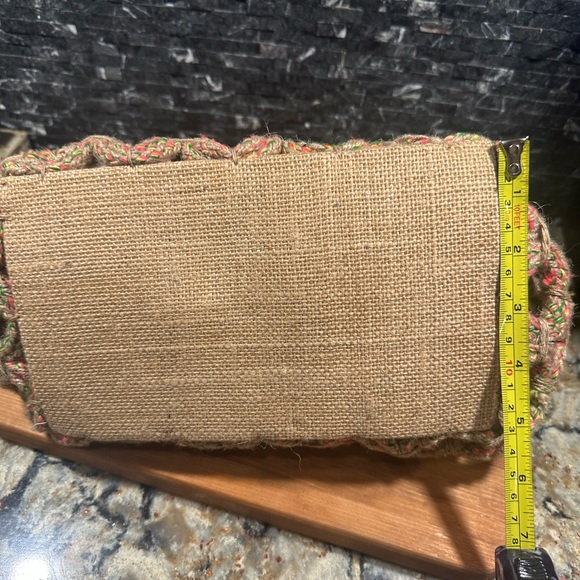 Estrella Shirleah Jute Bag Multicolor Round Wood Handles Vegan Made in India - Picture 12 of 13